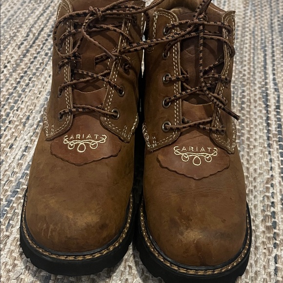 Ariat Brown Lace-Up Ankle Boots - Picture 5 of 6